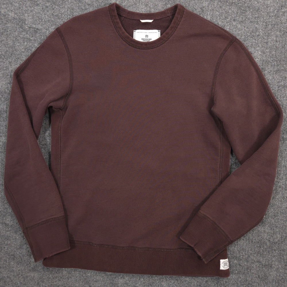 Reigning Champ Sweatshirt Mens XS Brown Midweight Terry Standard Crew Pullover